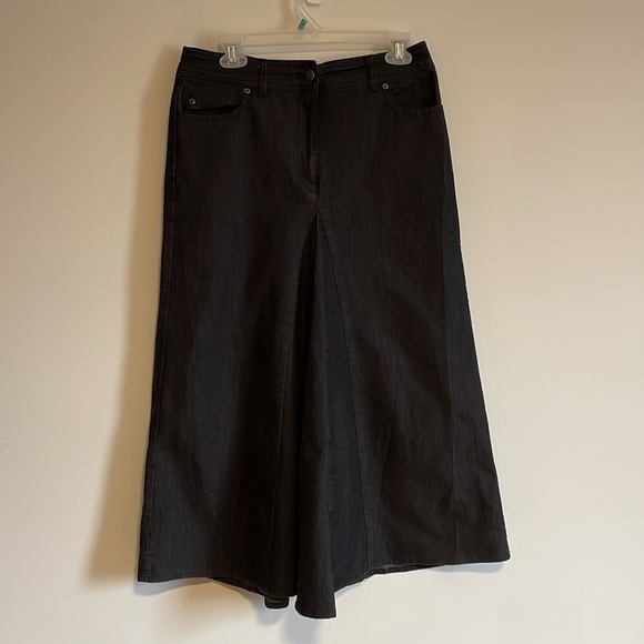 Y2K Tech Grunge Maxi Skirt 8 Black VTG Flare Appraisal Bell Rave 2000s Alt Edgy - Picture 2 of 12